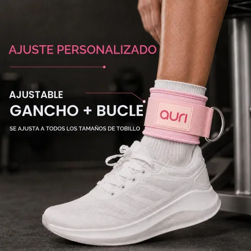 Vista 4 de Ankle Strap for Cable Machine - Padded Neoprene Cuff with Stainless Steel D-Ring for Comfort & Support During Glute Kickbacks, Leg Extensions, Hip