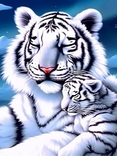 Vista 8 de Bimkole Kits de arte de diamantes 5D para adultos, flores alrededor del tigre, set de bordado de pedrería DIY animal de taladro completo, pintura