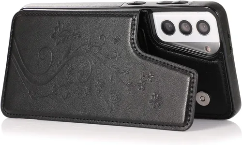 Vista 6 de Funda de teléfono para Samsung Galaxy S21 Plus Glaxay S21+ 5G con protector de pantalla de vidrio templado, tarjetero y tarjetero con soporte