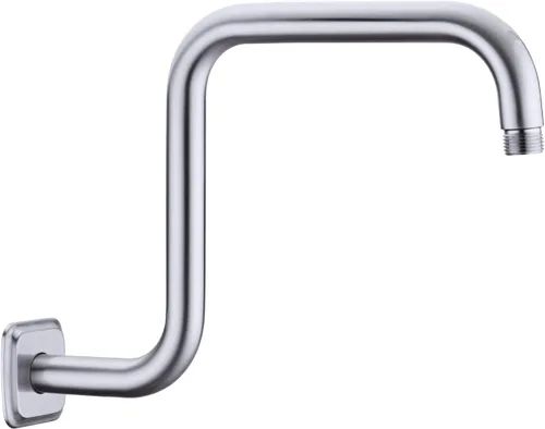 Vista 9 de TRUSTMI Brazo de ducha en forma de S de 13 pulgadas con brida, tubo de acero inoxidable extralarga soporte de cabezal de ducha de repuesto, oro Oro