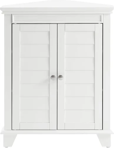 Vista 4 de Crosley Furniture Lydia - Armario de almacenamiento esquinero y organizador de baño con estantes, color blanco