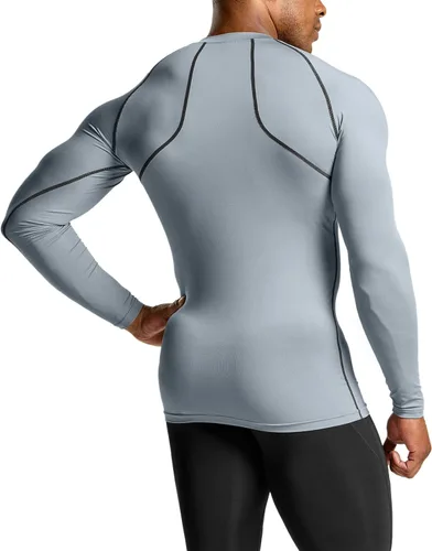 Vista 4 de ATHLIO - Paquete de 1 o 3camisetas de compresión de manga larga con FPU 50+ para hombre, camiseta de protección para deportes acuáticos