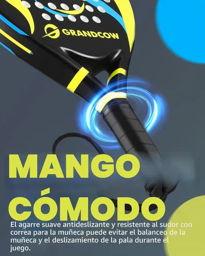 Vista 4 de Raqueta de pádel de fibra de carbono Power Lite Pop Tennis Paddle Paddleball raquetas