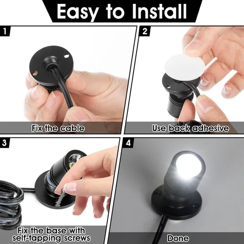 Vista 4 de DEDC 6 piezas de luz de punto LED mini, luces de imagen para interiores, luz de arte de 1.5W 12V 6000K, luces de acento con atenuador RF