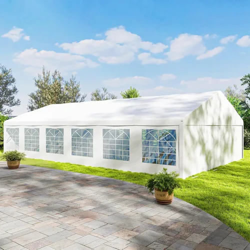 Vista 9 de Outsunny Tienda de campaña resistente de 23 x 39 pies para fiestas, carpa para exteriores, carpa de boda, refugio para eventos, cochera, barbacoa