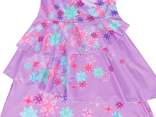 Vista 4 de HenzWorld Disfraz de Mirabel para niñas vestido mágico de la familia IsabelaMadrigalPepa disfraz de dibujos animados traje de fiesta