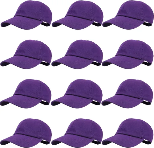 Vista 131 de Gelante Gorras de béisbol 100% algodón liso en blanco tamaño ajustable al por mayor a granel de 12