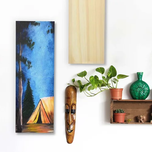 Vista 8 de Falling in Art Kit de paneles de madera de abedul sin terminar para pintura, lienzo de madera, paquete de 4 unidades de 4 x 12 pulgadas de estudio