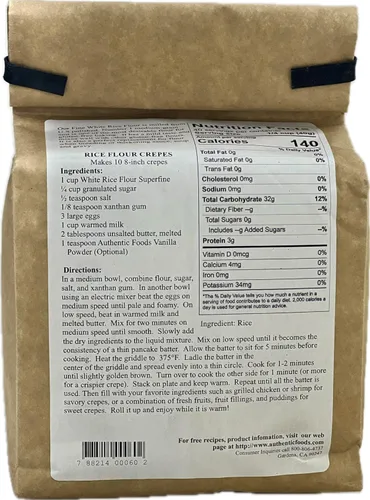 Vista 2 de Authentic Foods Harina de Arroz Blanco Superfina - 3 libras