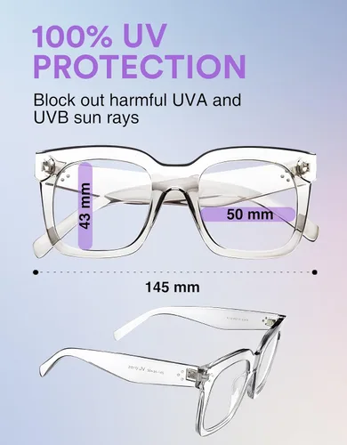 Vista 30 de zeroUV - Gafas de sol cuadradas retro de moda de gran tamaño para mujer estilo vintage 1.969 pulgadas