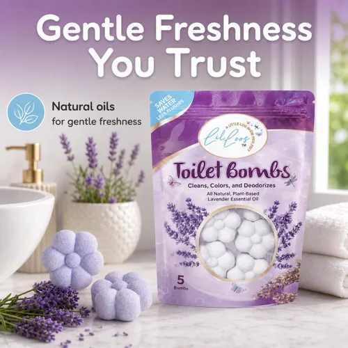 Vista 8 de Bombas de inodoro de aceite esencial natural para inodoros, tabletas limpiadoras de inodoro, aroma a lavanda de larga duración para un baño fresco