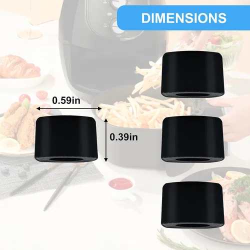 Vista 3 de ALJ Protector de bandeja para freidora de aire, paquete de 4 protectores de silicona, antideslizante, resistente a los arañazos, se adapta a 7QT