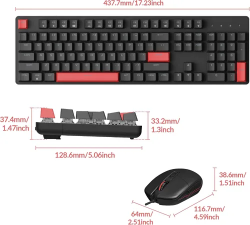 Vista 9 de LEMOKEY X2 QMKVIA - Combo de teclado y mouse para juegos personalizados, montaje de junta programable 100% de tamaño completo, teclado mecánico