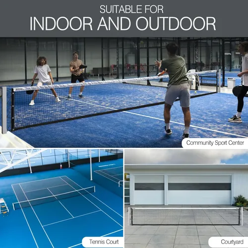 Vista 6 de Pro Pickleball - Red portátil con ruedas, sistema de red de pickleball resistente de 22 pies con marco de aluminio resistente para exteriores e