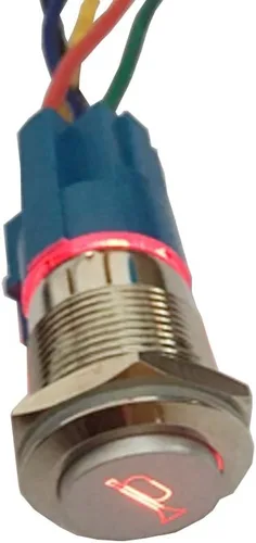 Vista 10 de ESUPPORT Interruptor de palanca de botón de bocina de altavoz momentáneo de coche de 12 V 0.748 in Azul claro