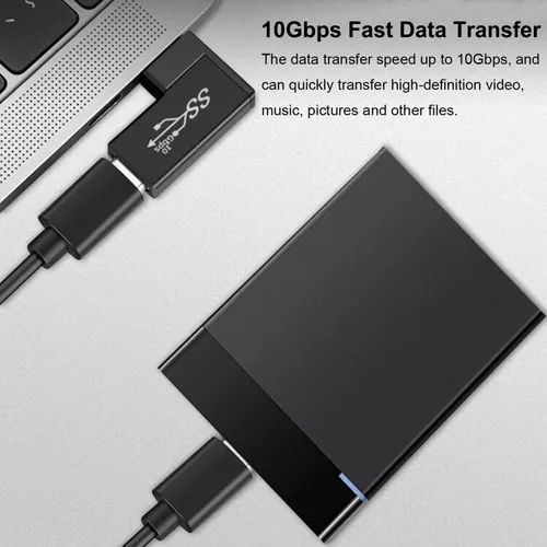 Vista 3 de Jadebones Adaptador USB a USB C de 90 grados (paquete de 4), ángulo vertical hacia arriba y hacia abajo, horizontal a la izquierda y en ángulo recto
