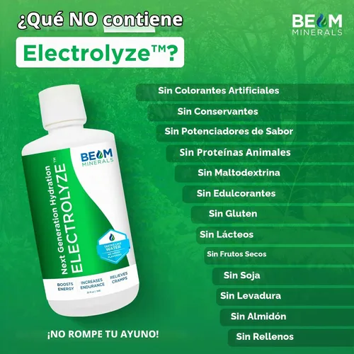 Vista 4 de BEAM Minerals Electrolyze Reabastecimiento de electrolitos líquido Todos los electrolitos, sin toda la sal 32 fl Oz Electrolizar