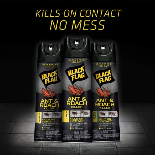 Vista 3 de Black Flag Ant & Roach Killer Aerosol, sin perfume, 17.5 onzas, paquete de 12
