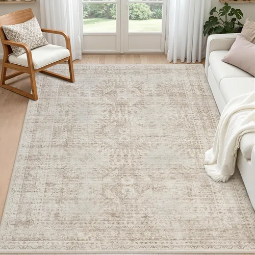 Vista 63 de Alfombras de área 8x10 Sala de estar: Dormitorio Alfombra Lavable Beige