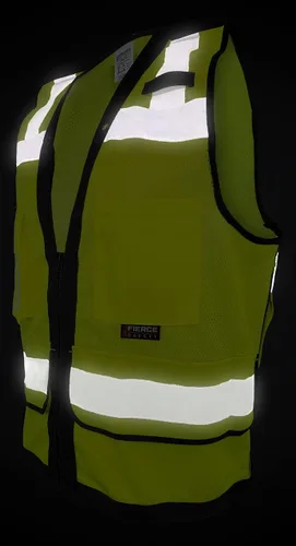 Vista 7 de SU300G Surveyors Class 2 Chaleco reflectante verde con bolsillos para tablet Cumple con las normas ANSI/ISEA