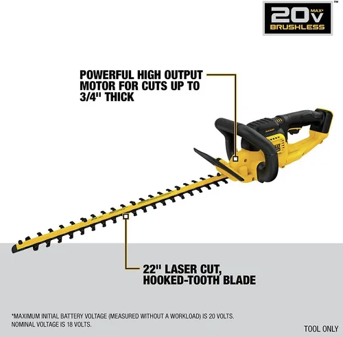 Vista 5 de DEWALT 20V* MAX DCHT820B - Cortasetos inalámbrico de 22 pulgadas, solo herramienta