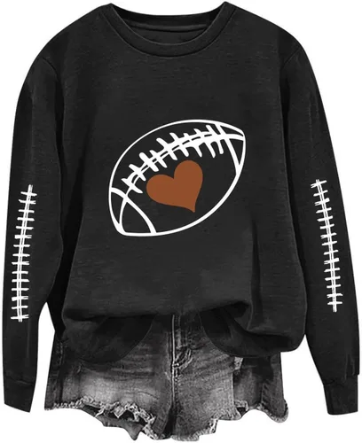 Vista 13 de Women's Oversized Sweatshirt, Long Sleeve Sweatshirts Crewneck Printed Pullover Tops, S-3XL