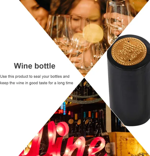 Vista 9 de 100 tapas de sellado de película termorretráctil negras para botellas de vino, envoltura retráctil, sello de botella de vino, papel de aluminio
