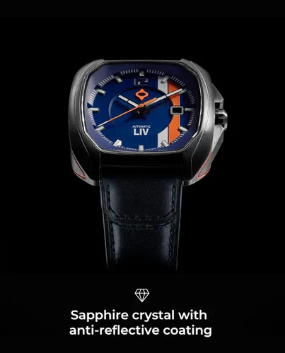 Vista 4 de LIV Rebel-AR Swiss Automatic Elaboré Grade 26-Jewel Movement - 420 mm Rectangular Curved Case- IP Surgical Grade 316L Stainless Steel-Multi-Layer