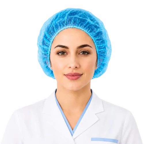 Vista 6 de Gorras desechables Bouffant, 100 unidades, 21 pulgadas, red de pelo elástico para servicio de alimentos, cubierta de cabeza para dormir (negro)