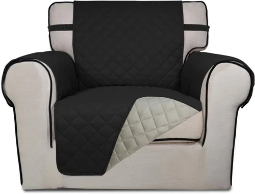 Vista 117 de PureFit - Funda de sofá acolchada reversible, protector de muebles impermeable, funda de sofá lavable con espuma antideslizante y correas elásticas