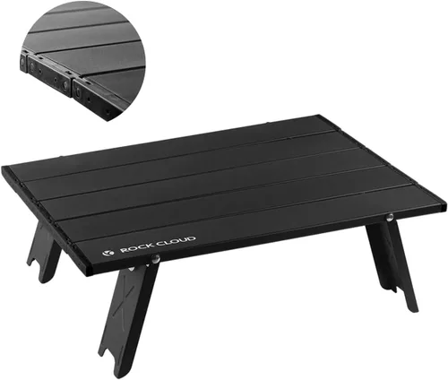 Vista 11 de Rock Cloud Mesa de Playa Plegable de Aluminio Ultraligera Ajustable en Altura, Mesa de Camping Portátil Mini