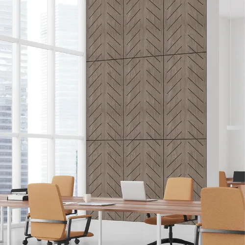 Vista 6 de Olanglab Paneles de pared acústicos de chapa de madera, paquete de 6, paneles de pared absorbentes de sonido de 23.6 x 47.2 pulgadas para decoración