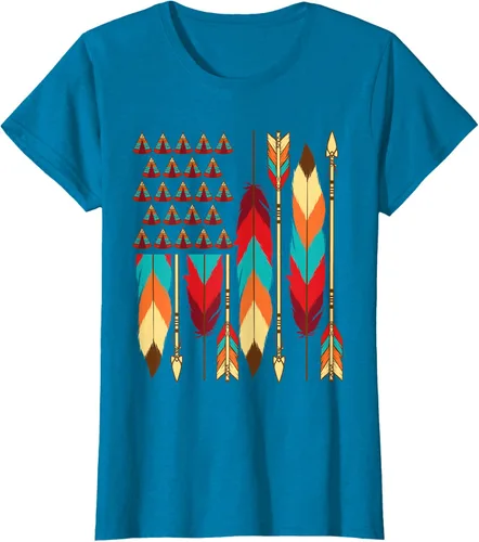 Vista 84 de Native American Bandera - Camiseta de veteranos indígenas del Mes del Orgullo, Negro, S