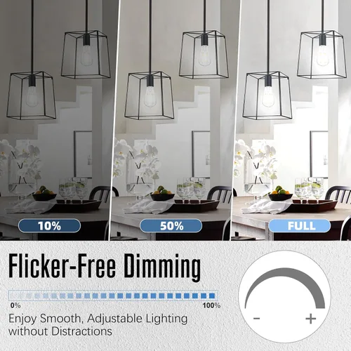 Vista 3 de GvvooHome - Bombillas LED regulables Edison, bombilla LED E26 equivalente a 60 W, luz blanca fría 4000K, bombillas vintage ST58, CRI de 90+, 6 W 600