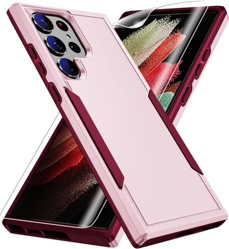 Vista 9 de Funda para S23 Ultra, con protector de pantalla HD [probada contra caídas de grado militar], resistente, resistente, a prueba de golpes, para Galax