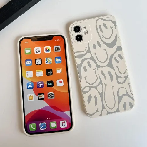 Vista 6 de Bonita funda divertida para teléfono compatible con iPhone 11, fundas femeninas de silicona líquida, goma de gel suave de dibujos animados, forro
