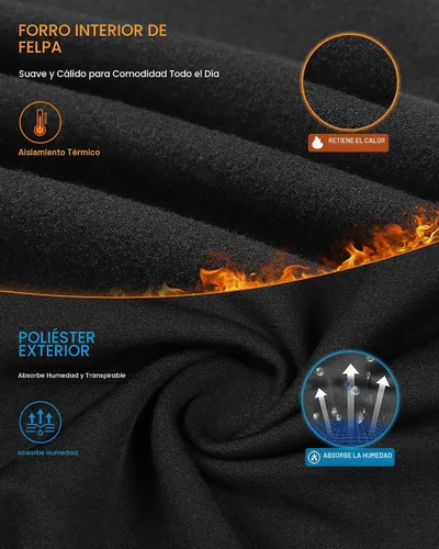 Vista 6 de 2-Set Boys Thermal Underwear Set Fleece Lined Compression Long Johns 2negro