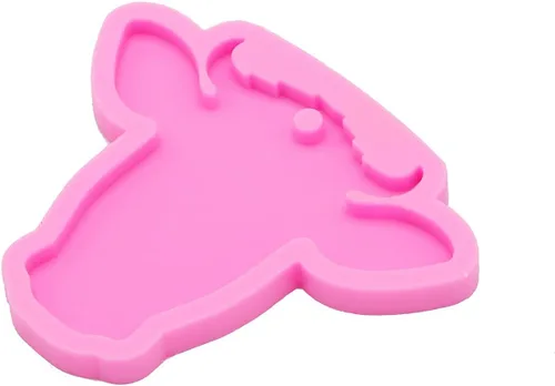 Vista 4 de Molde de silicona brillante con forma de cabeza de toro, llavero de cara de vaca, molde de arcilla polimérica, collar hecho a mano, joyería