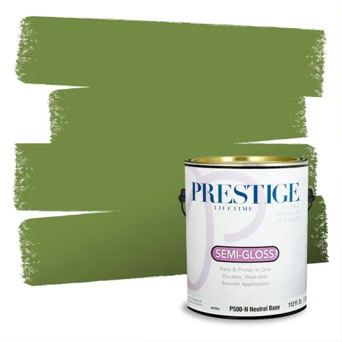 Vista 218 de Prestige Paints - Pintura exterior e imprimación en uno, 1 galón, plano, compatibilidad comparable con el color menta «Whipped Mint» de Behr