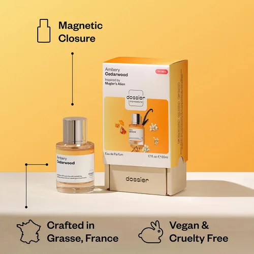 Vista 5 de Dossier - Perfume de Lujo - Ámbar y Cedro - Eau de Parfum - Puro Infundido - Sin Parabenos - Vegano - Para Mujeres - Fragancia 1.7 oz