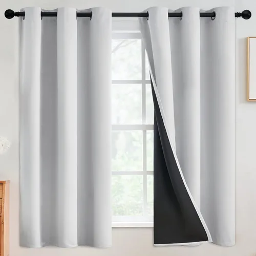 Vista 33 de SimpleHome - Cortinas opacas 100% para recámara, cortinas de ventana con ojales beige, con aislamiento térmico, cortinas de oscurecimiento