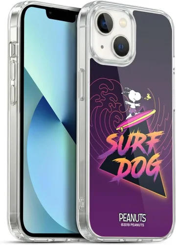 Vista 46 de Head Case Designs Funda de gel suave con licencia oficial de Peanuts Tropical Surf Snoopy Aloha Disco compatible con Apple iPhone 13 Mini Surf