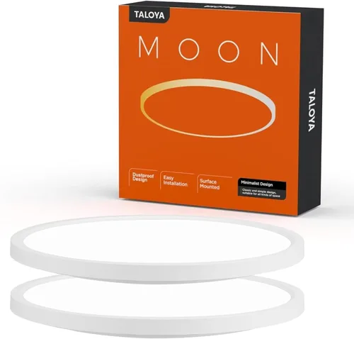 Vista 22 de TALOYA Paquete de 4 lámparas de techo LED de montaje empotrado de 10 pulgadas, 5 temperaturas de color (3000 K-6500 K), luz de panel plano redondo