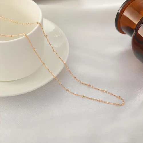 Vista 6 de Delicado collar de gargantilla de oro para mujer, chapado en oro de 14 quilates, cadena de satélite en capas, para adolescentes, perlas, estrellas