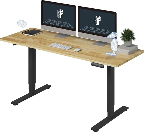 Vista 26 de FlexiSpot E6 Bamboo - Escritorio eléctrico de pie de 3 etapas con motor dual de 48 x 24 pulgadas, soporta 220 libras, altura ajustable con ajustes