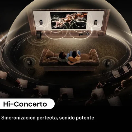 Vista 6 de Hisense HT Saturn - Barra de sonido de 4.1.2 canales con subwoofer inalámbrico, Dolby Atmos, DTS:X, Bluetooth 5.3, EzPlay, paso HDMI 4K, compatible