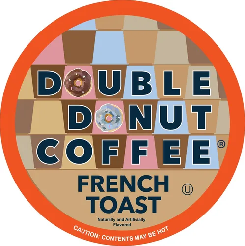 Vista 101 de Double Donut Coffee Cápsulas de Café Half Caff, Cápsulas de Café de Media Cafeína de Porción Individual para Cafeteras Keurig K Cup, Tostado Medio
