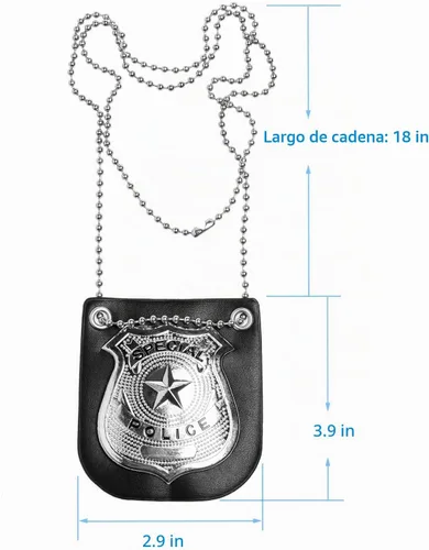 Vista 4 de Joy Join Accesorios de vestir de policía para niños, placa especial de policía con cadena