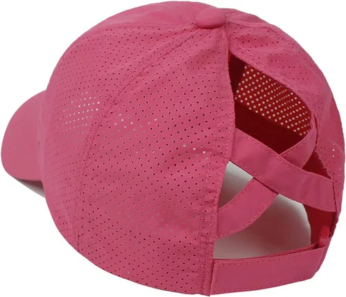 Vista 2 de Koreshion Gorra de béisbol ajustable para mujer, diseño de moño desordenado, de secado rápido