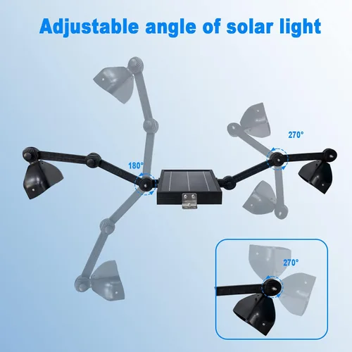Vista 7 de Luz de señal solar comercial, panel solar de 5.5 V 5.2 W y cabezales de lámpara de aluminio de metal, luz de cartelera 3.7 voltios 5200 mAh